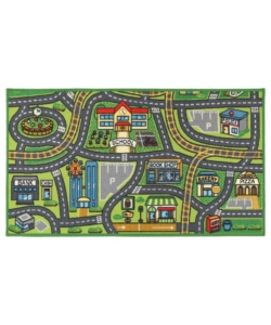 Tappeto 'play town' verde, 190x133 cm